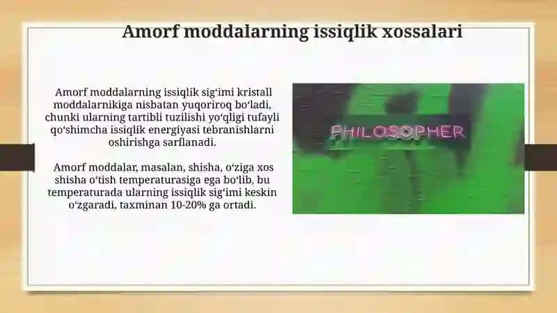 Amorf moddalarning issiqlik xossalari 3