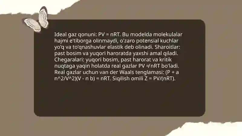 Real va ideal gazlar 3