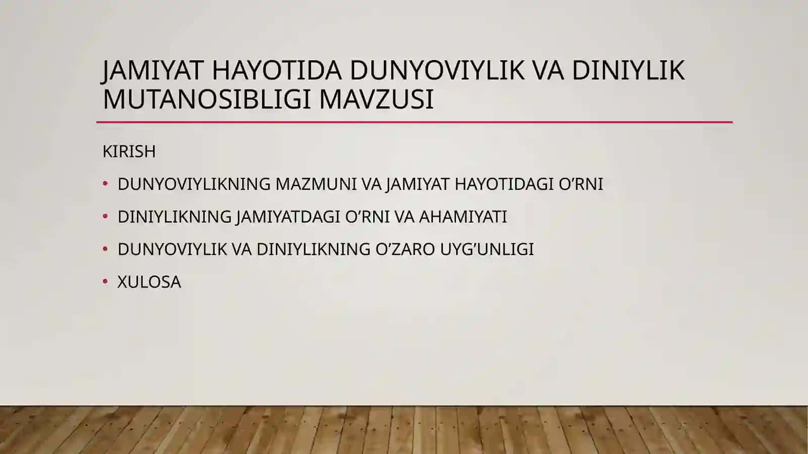 DUNYOVIYLIK VA DINIYLIK 3