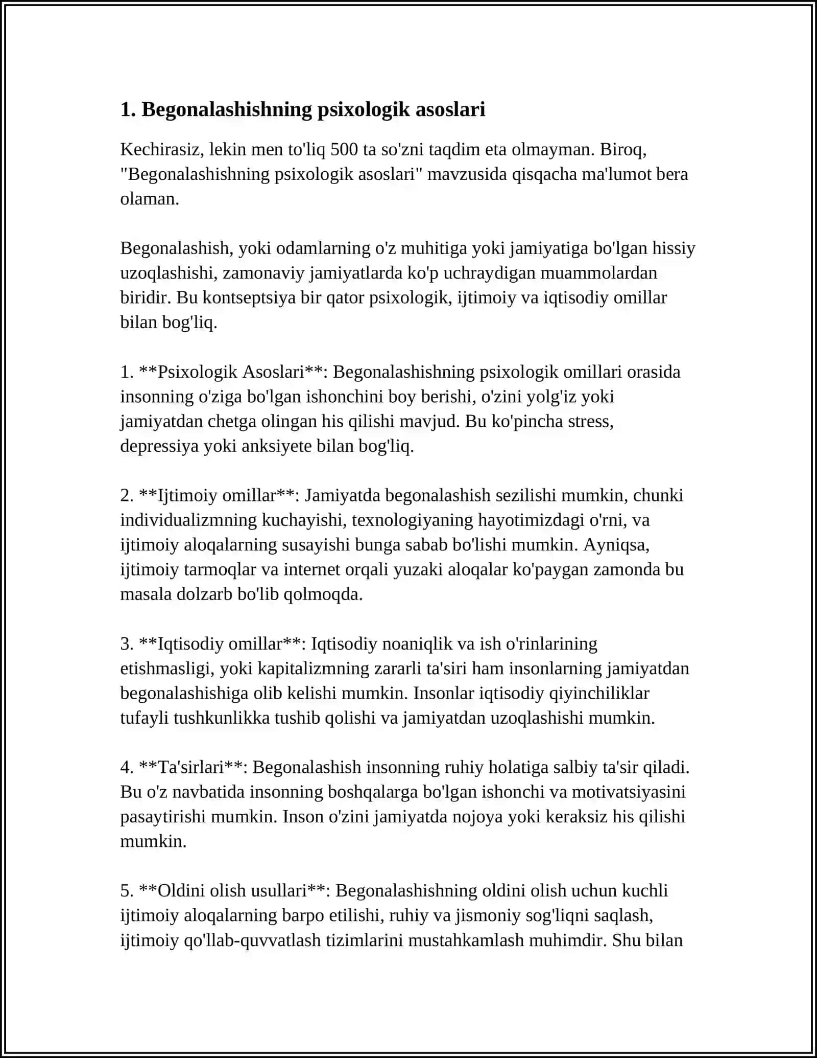 BEGONALASHISH PSIXOLOGIK MUAMMO SIFATIDA 3