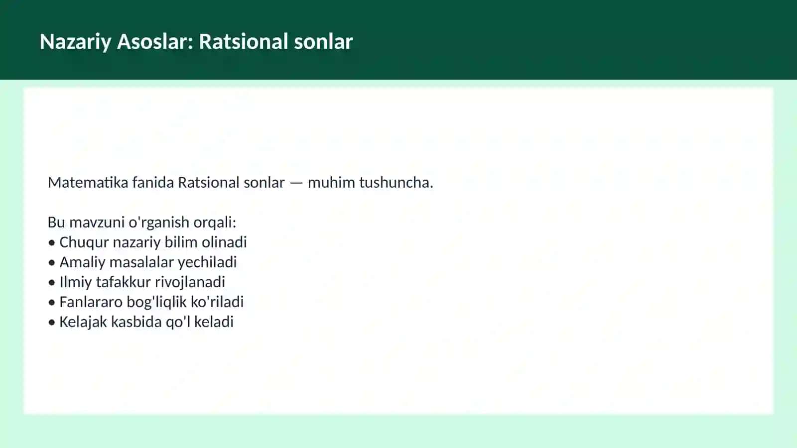 Matematika - Sonlar nazariyasi 3