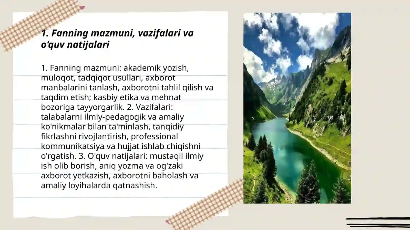 Akademik ko'nikmalar va kasbiy kompetentlik faniga kirish 3