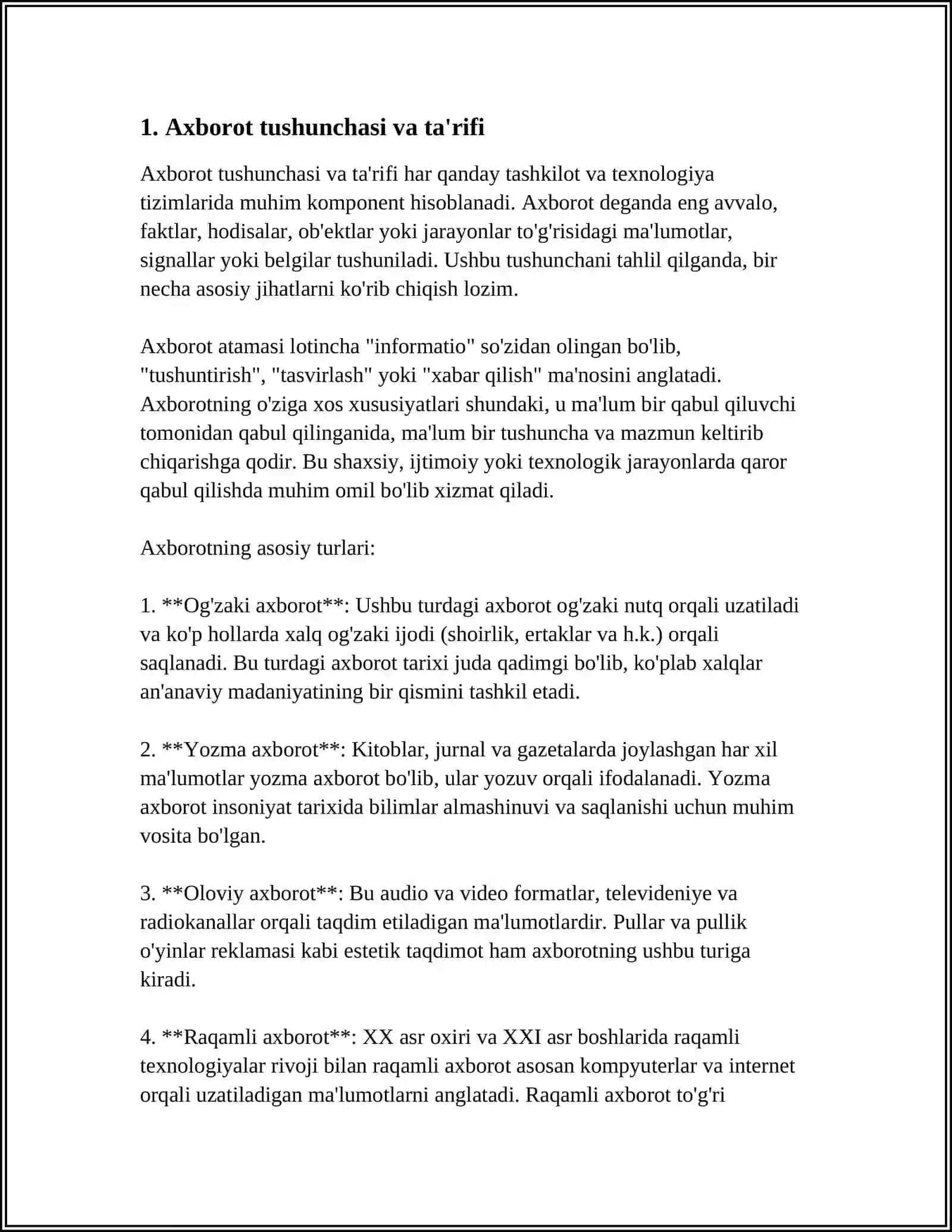 Axborot Turlari 3