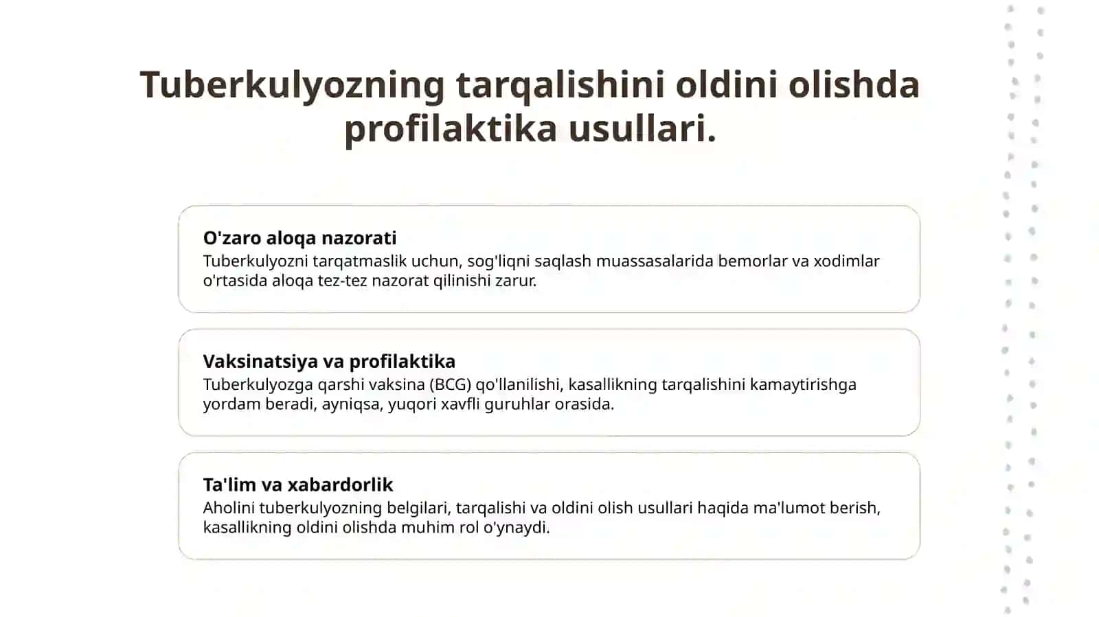 Tuberkulyozga qarshi muassasalarda infeksion nazoratni olib borish 3