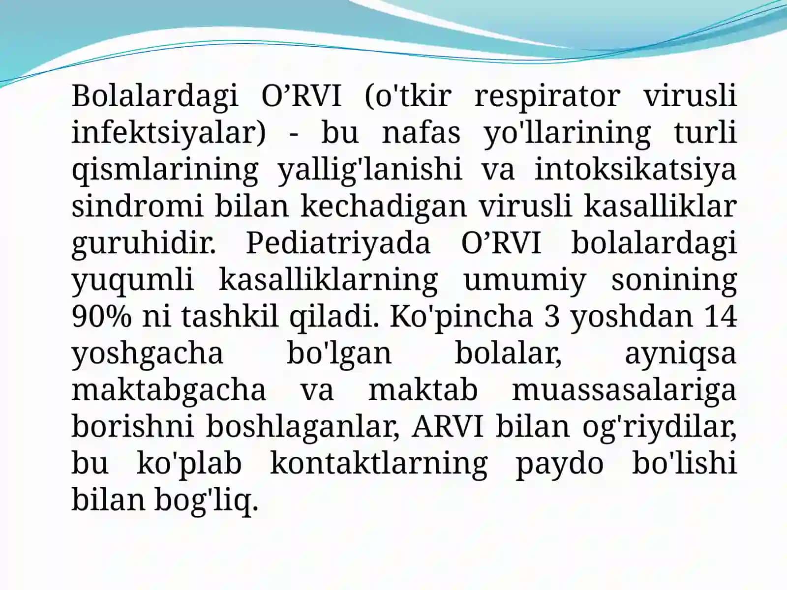 BOLALARDA O'TKIR RESPIRATOR INFEKSIYAKAR 3