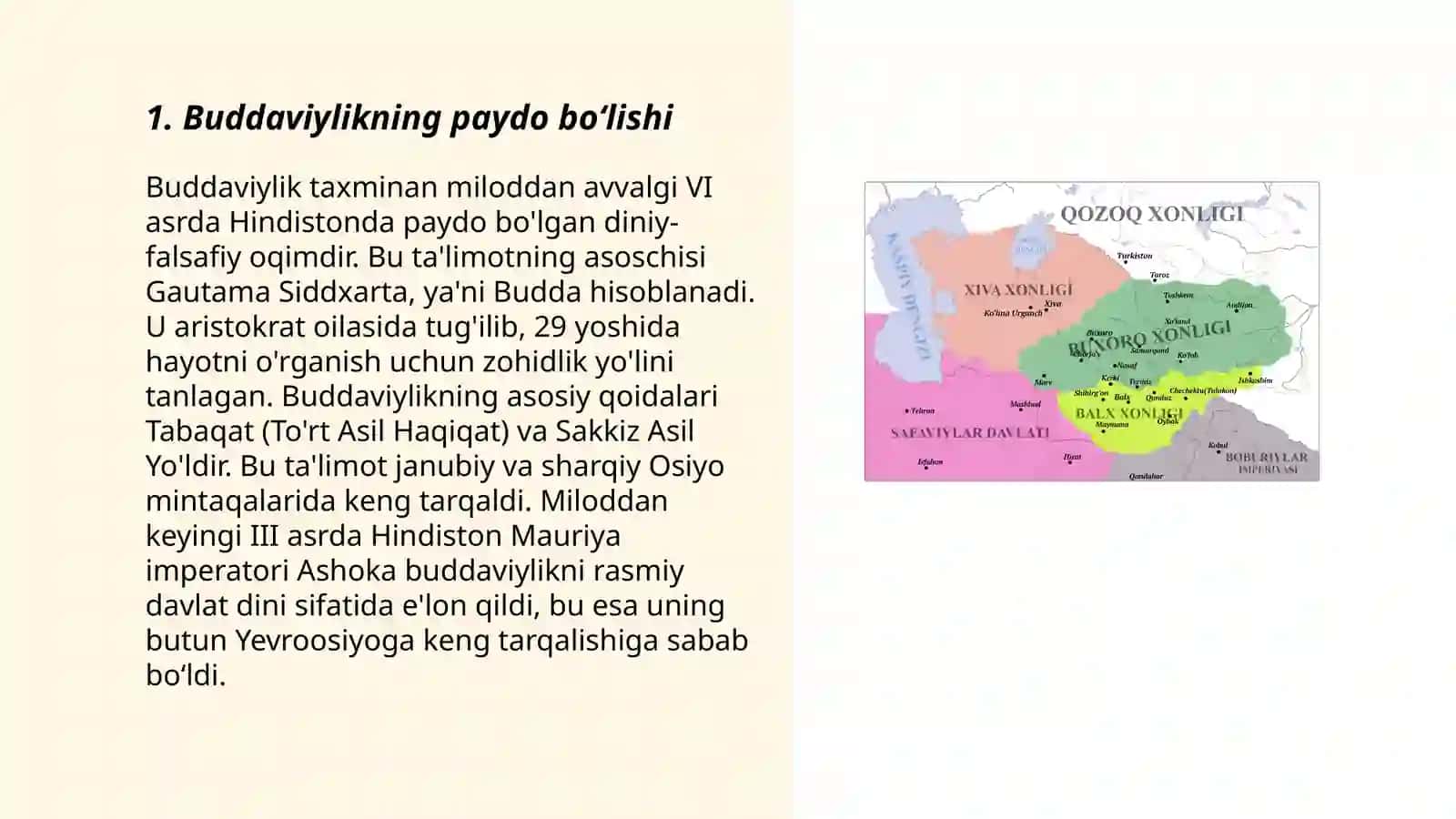 Buddaviylik dinining paydo bo‘lish tarixi, asosiy ta'limotlari, oqimlari va manbalari 3