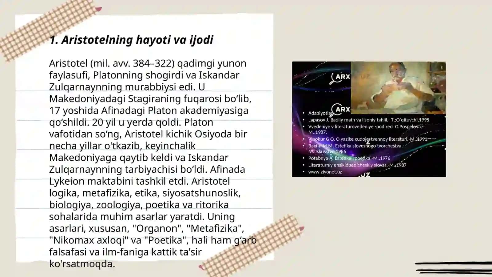 Aristotelning "Poetika" asarini oʻqib oʻrganish 3