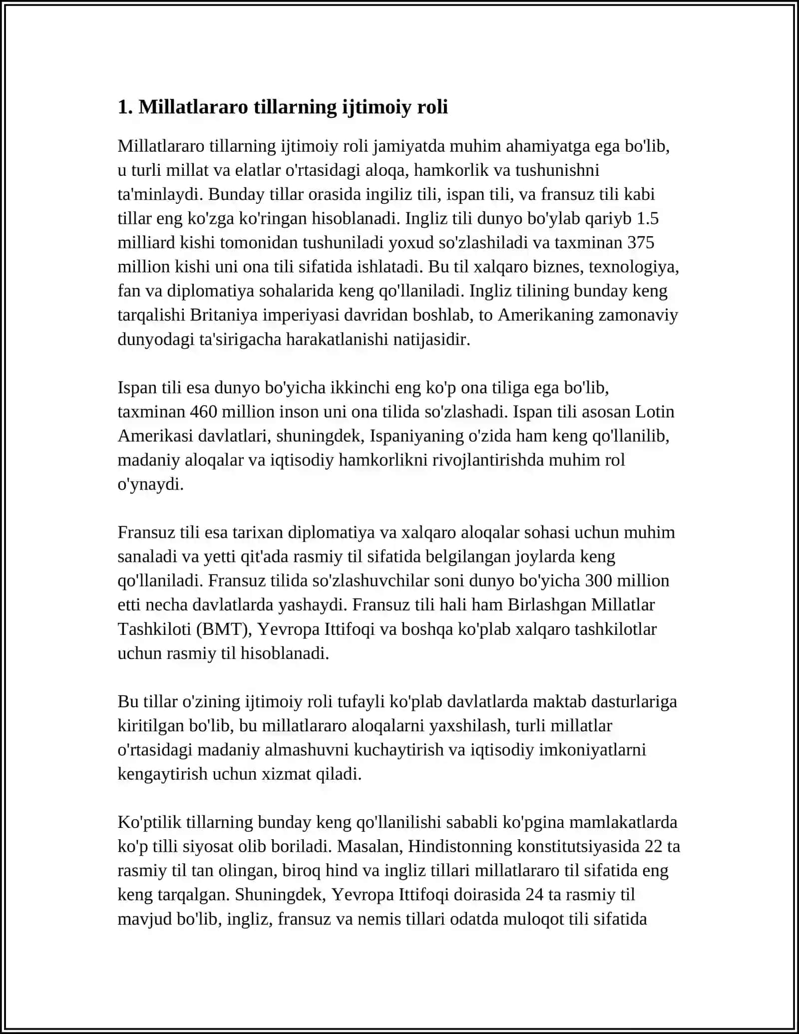 MILLATLARARO TILLAR. XALQARO TILLAR. SUNʼIY TILLAR 3