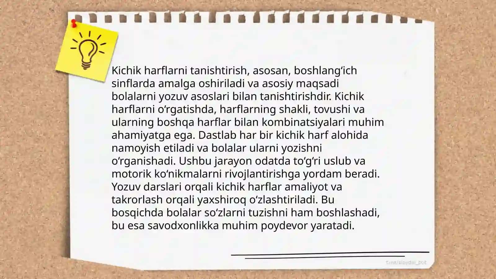 Kichik harflarni oʻrgatish va yozdirish boʻyicha dars ishlanma tayyorlash 3
