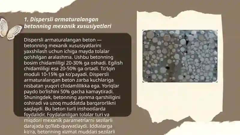 Dispersli armaturalangan betonning xususiyatlari 3