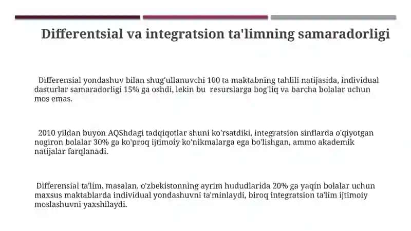 Differentsial va integratsion ta'lim 3