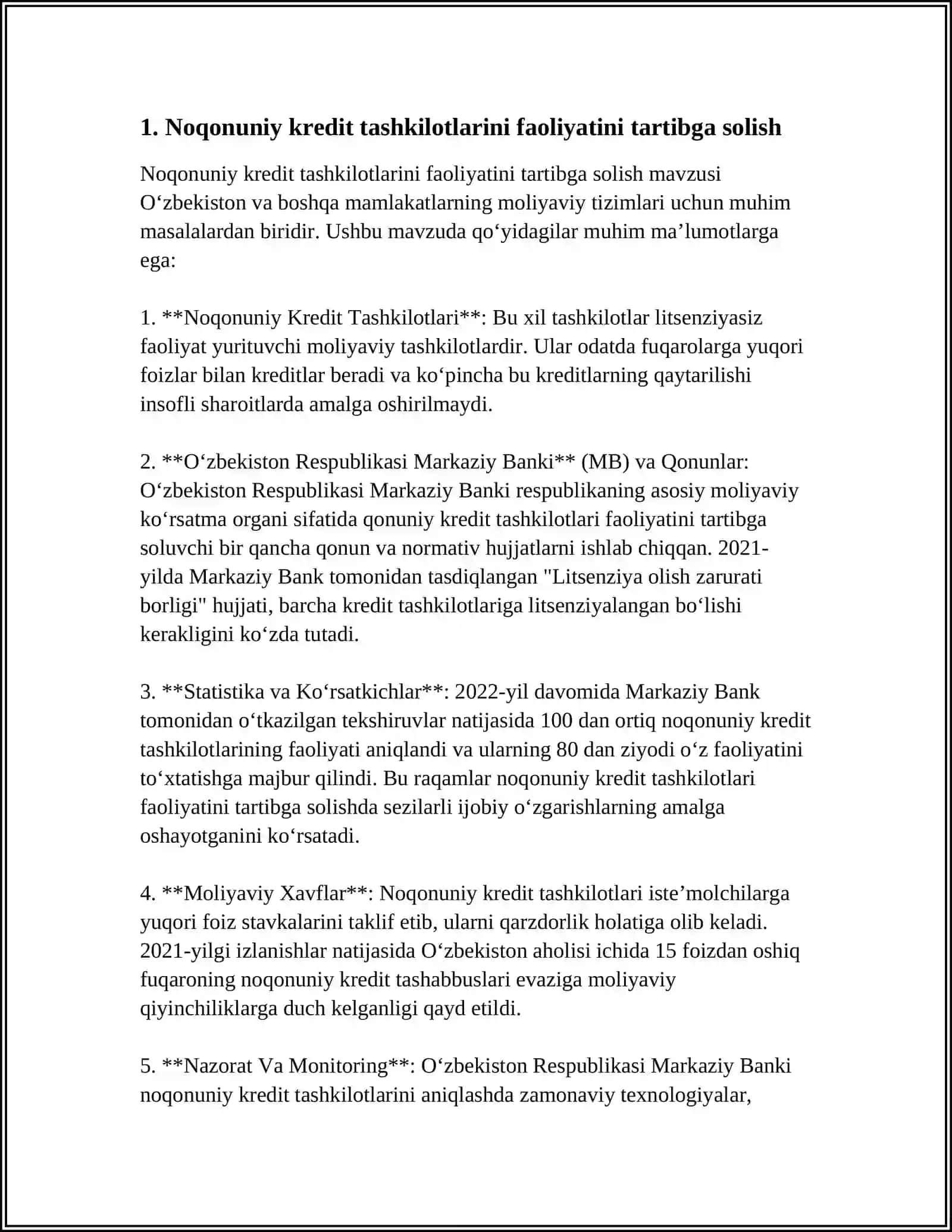NOBANK KREDIT TASHKILOTLARI FAOLIYATINI TARTIBGA SOLISH VA NAZORAT QILISH 3