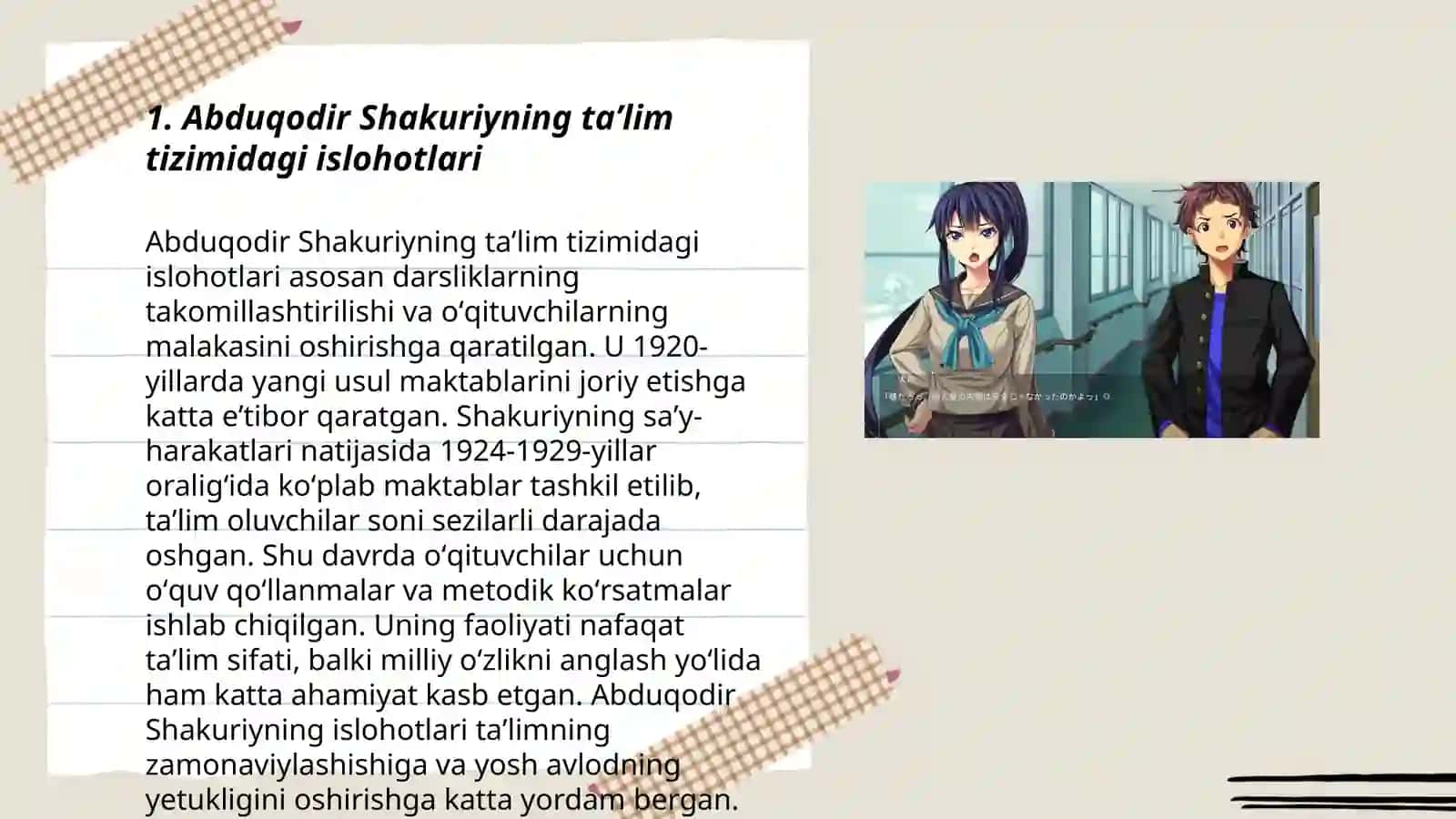 Abduqodir Shakuriyning taʼlim tizimidagi islohotlari 3