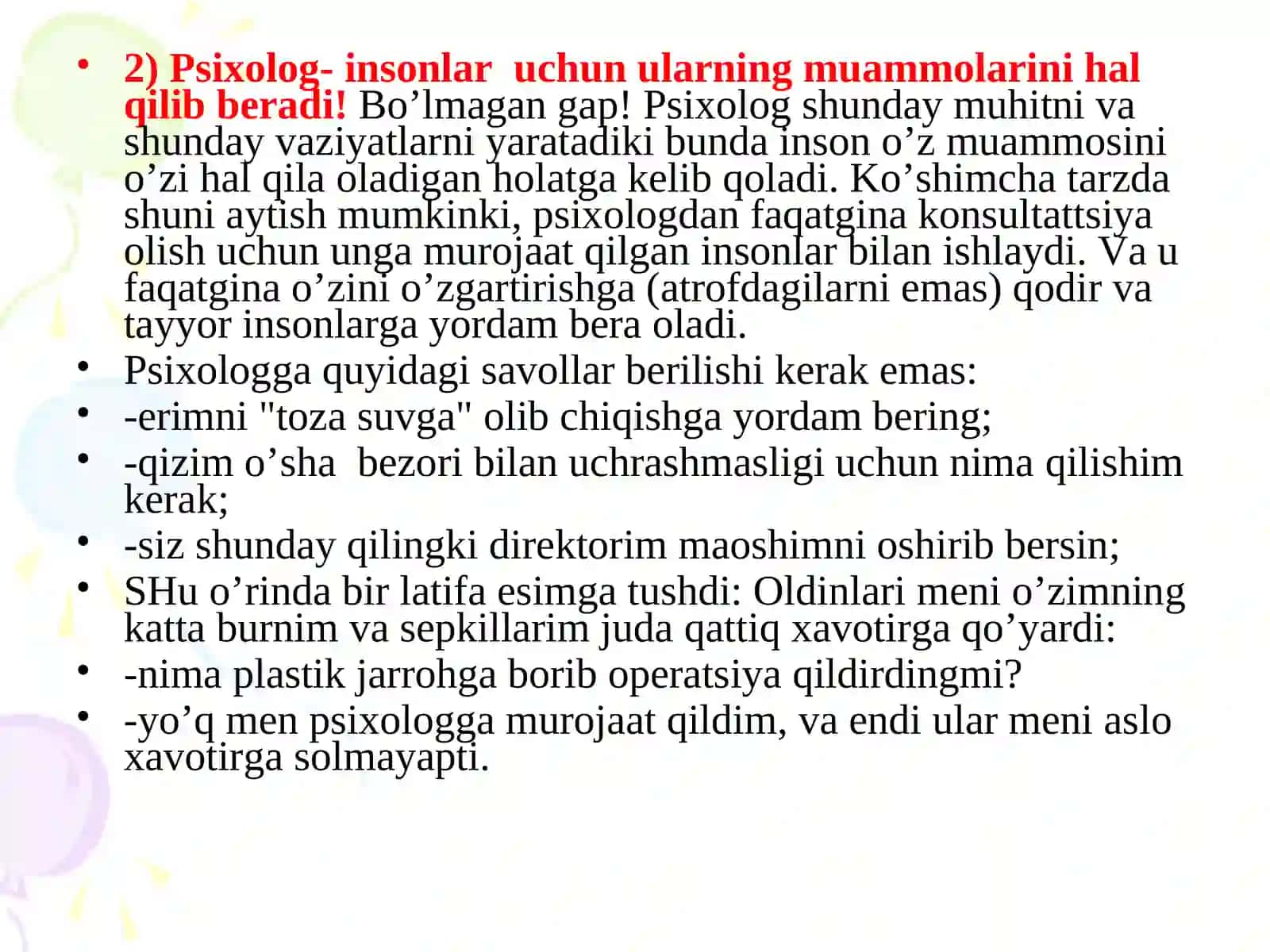 Psixolog o’zi kim? 3