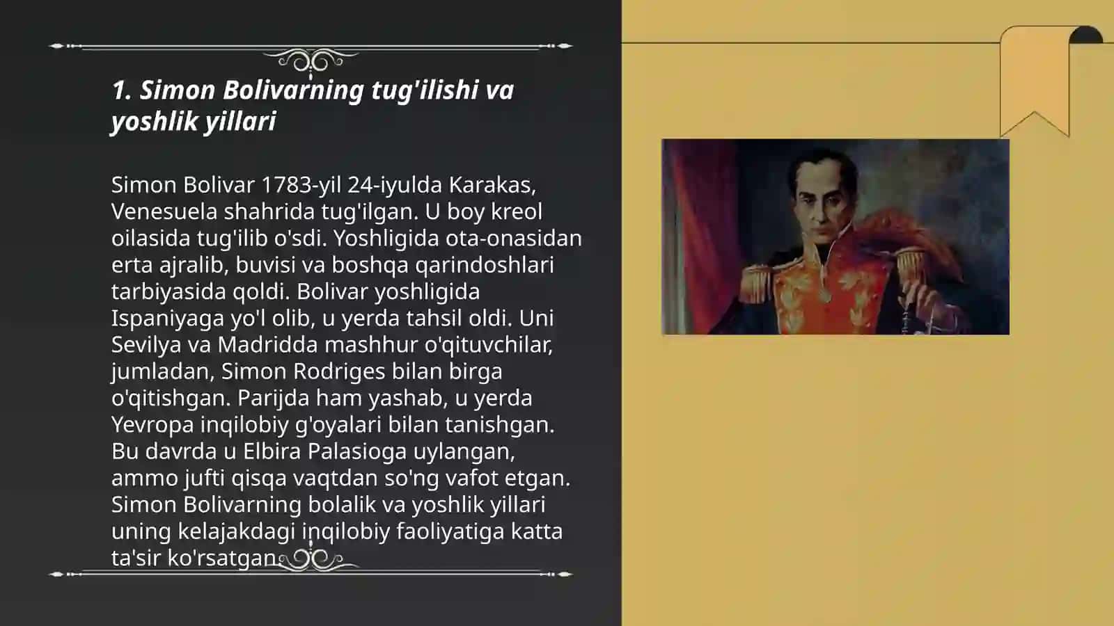 Simon Bolivar faoliyati 3