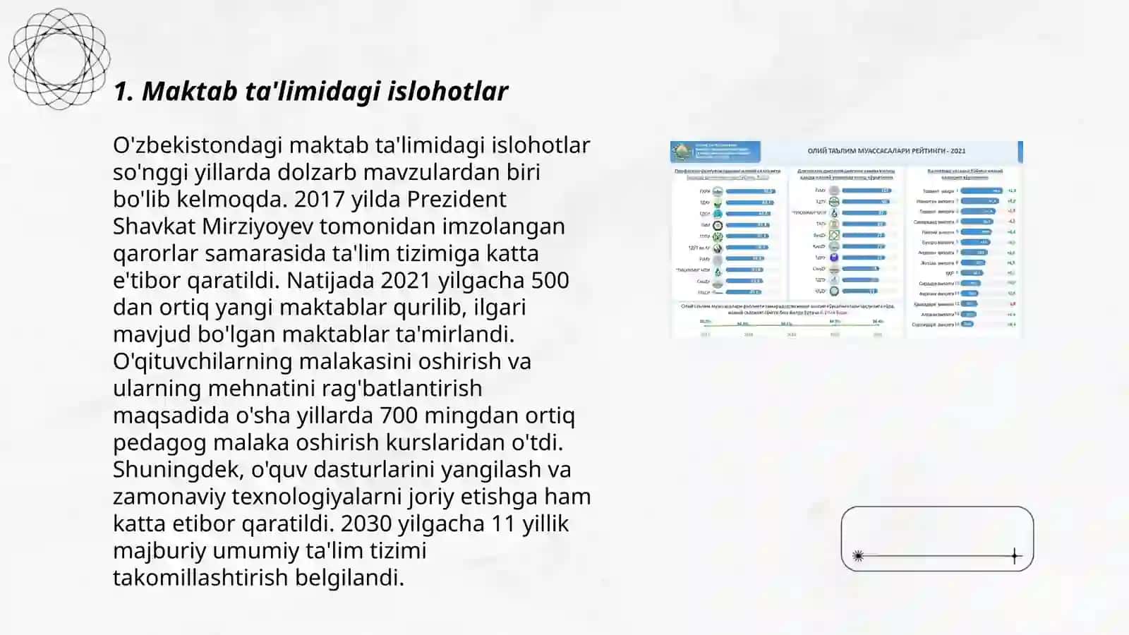 O'zbekistondagi maktab ta'limidagi islohotlar 3