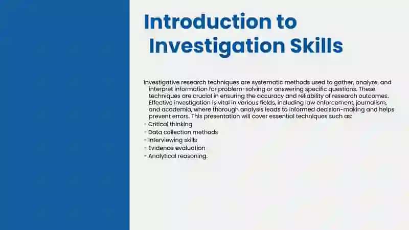 Investigation Skills 3