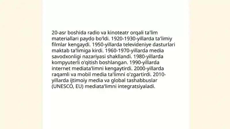 Dunyo mamlakatlaridagi mediata'lim taraqqiyoti 3