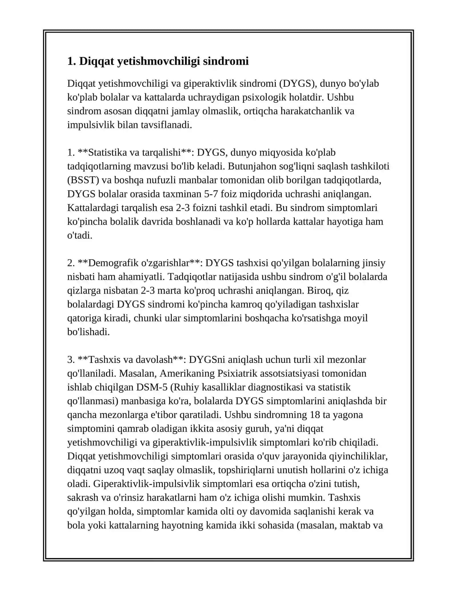 XOTIR DIQQAT VA INTELLEKT BUZILISHLARI 3