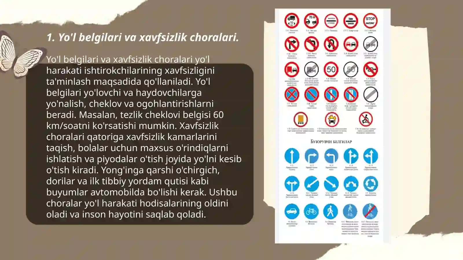Yo'l belgilari va xavfsizlik choralari 3