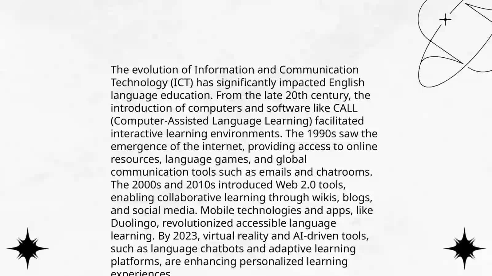 Changing Impact of Information and Communication Technology on English 3