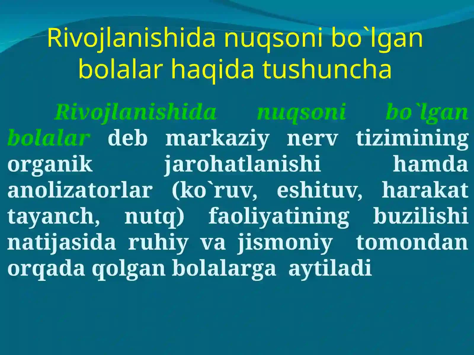Anomal bolalar kategoriyalari 3