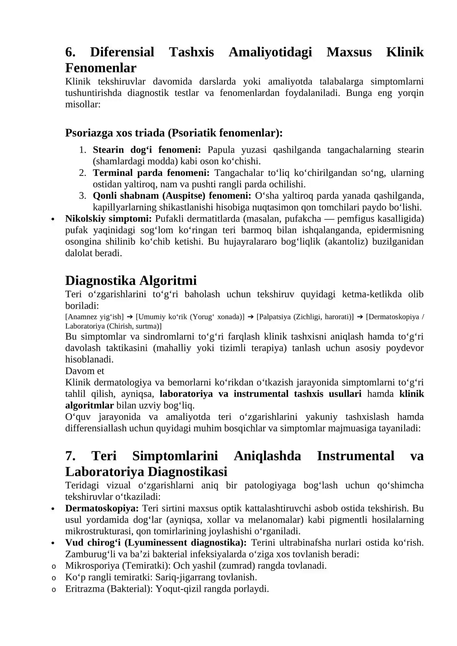 Teri o`zgarishlarida kuzatiladigan asosiy simptomlar 3