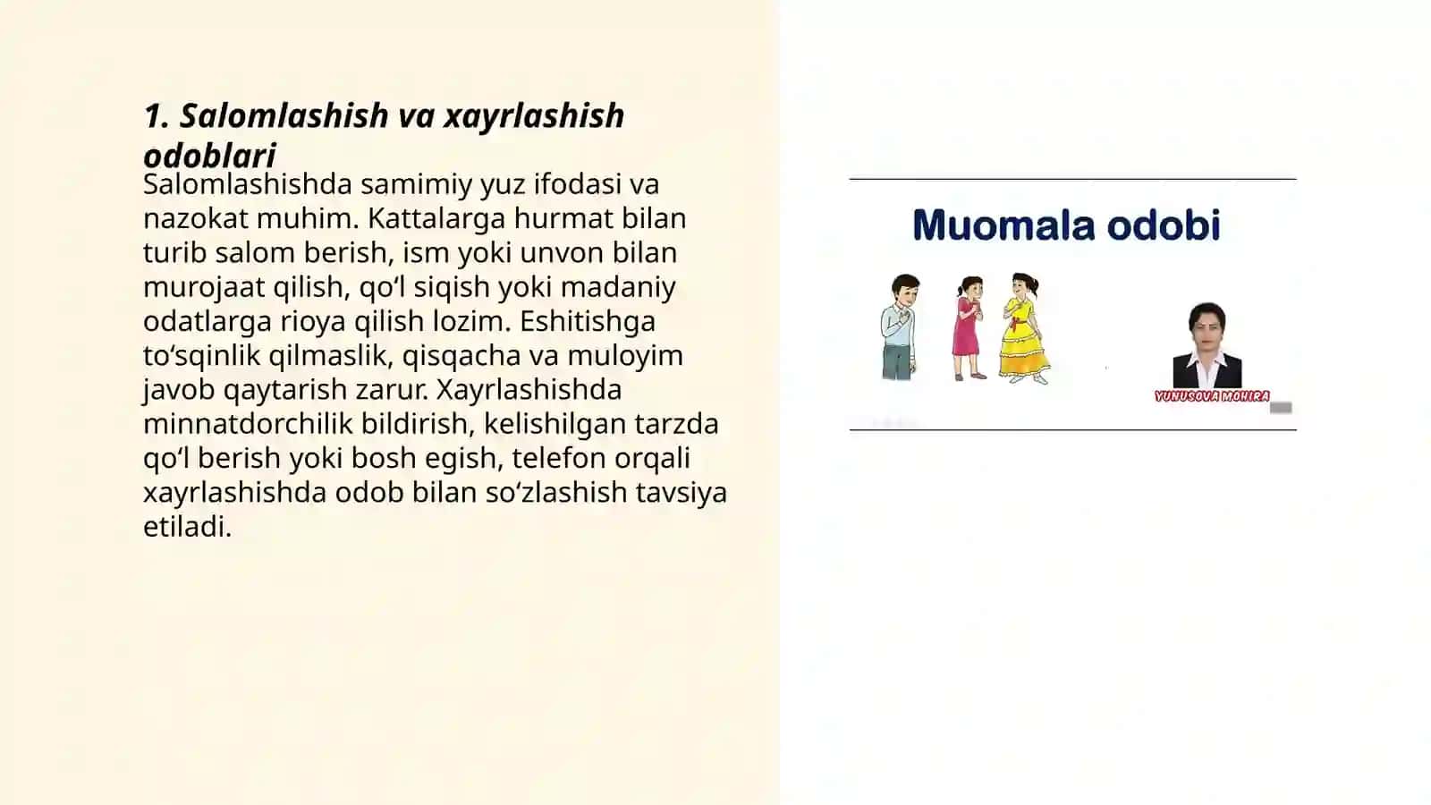 Muomila uchun zarur odoblar 3