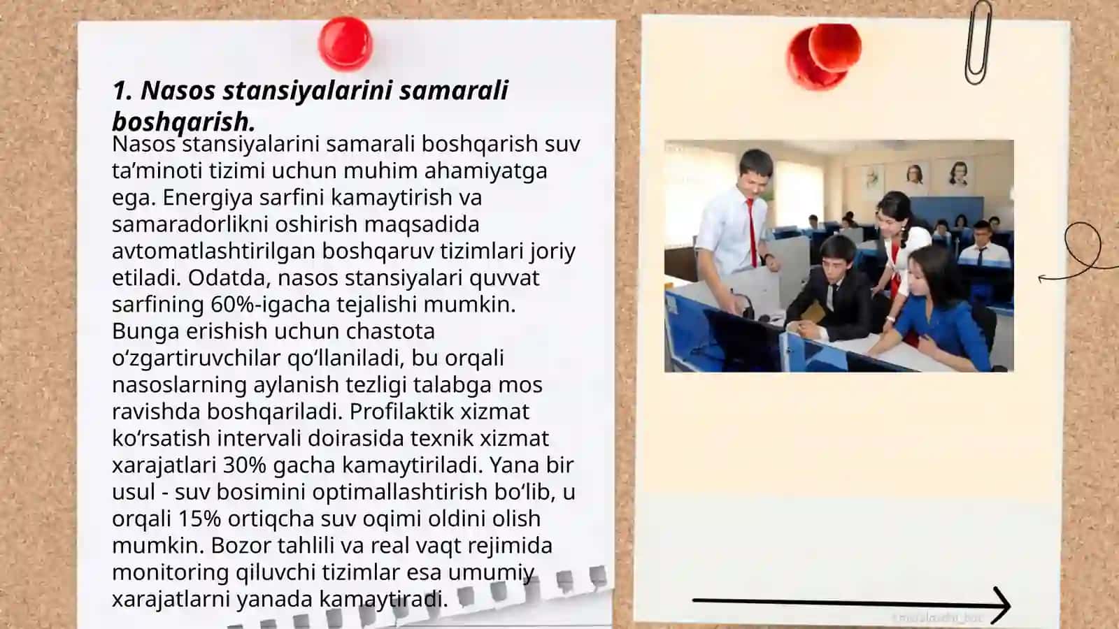 Nasos stansiyalarini boshqarish va ishlatish xizmatini tashkil etish 3