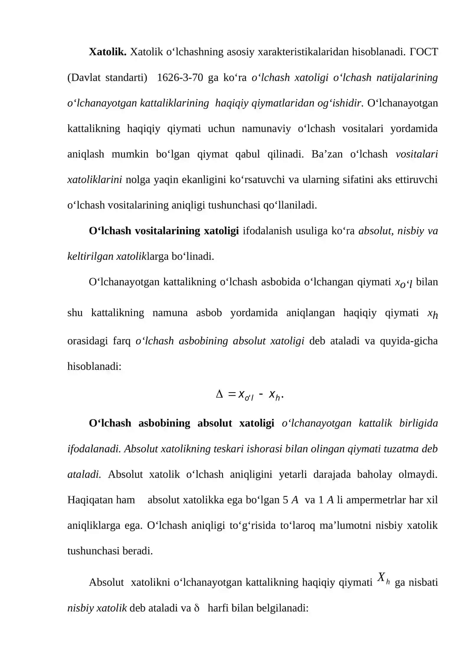 O'lchash natijalarini funksiyasini baxolash 3