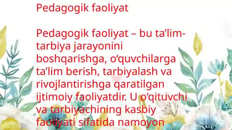 Pedagogik faoliyat 3