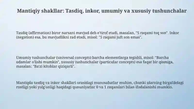 Tafakkurning mantiqiy shakllari va qonunlar 3