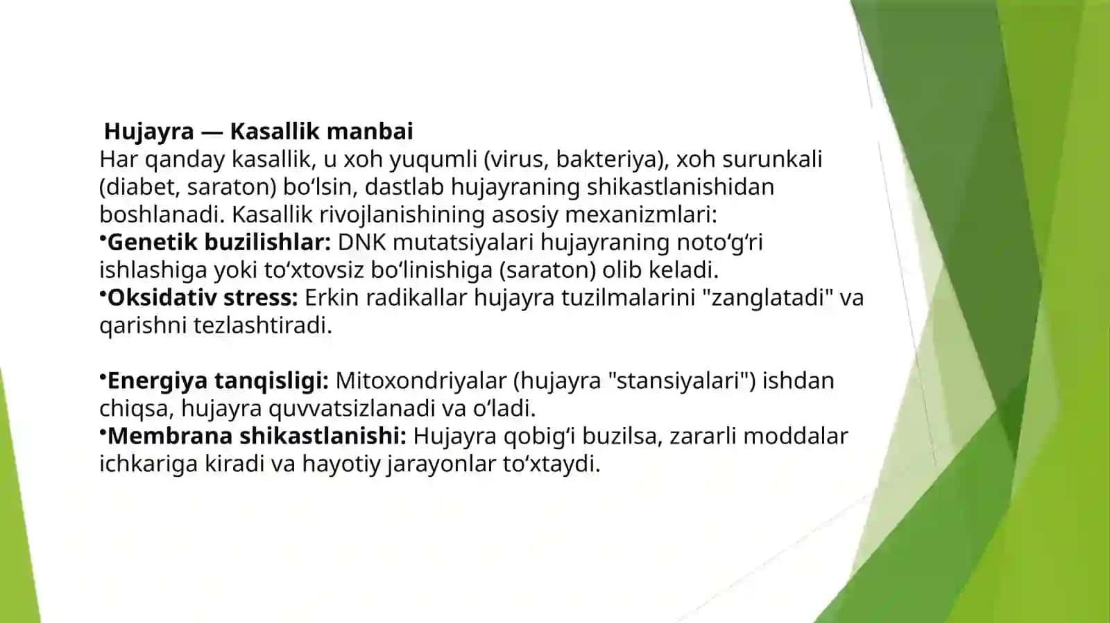 Hujayra sog’liq va kasallikning struktur birligi 3