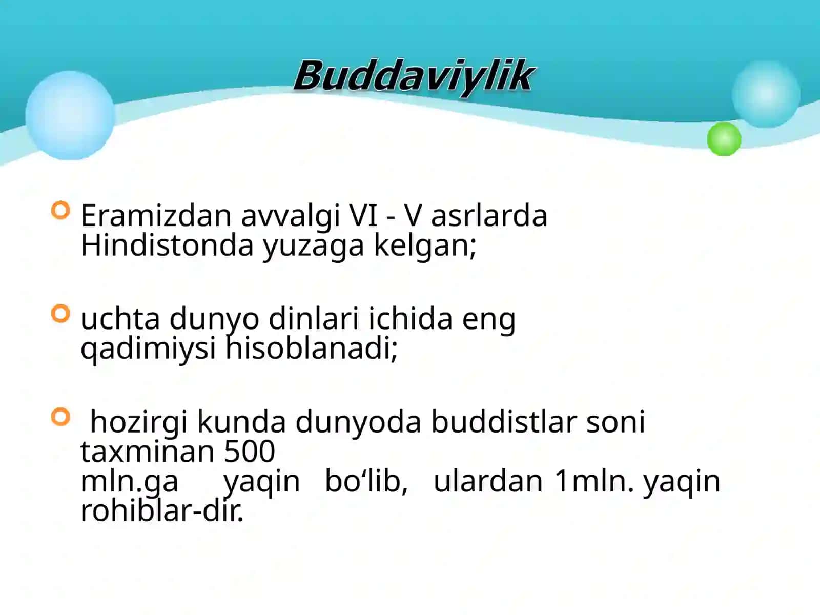 BUDDAVIYLIK DINI VA TA’LIMOTI 3