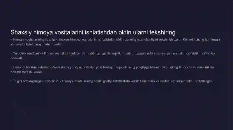 Shaxsiy himoya vositalari. Maxsus himoya vositalari 3