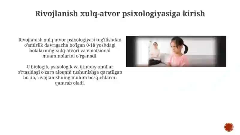 Rivojlanish xulq-atvor psixologiyasi 3