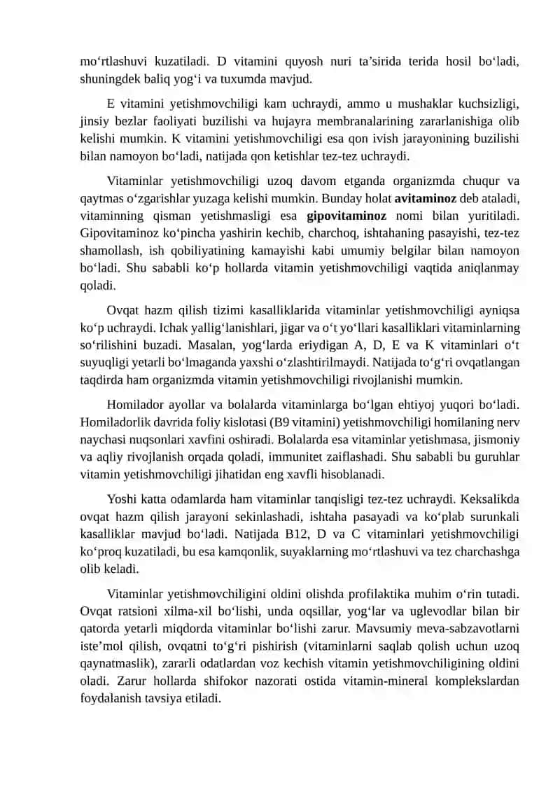 VITAMINLAR YETISHMOVCHILIGI KASALLIKLARI 3