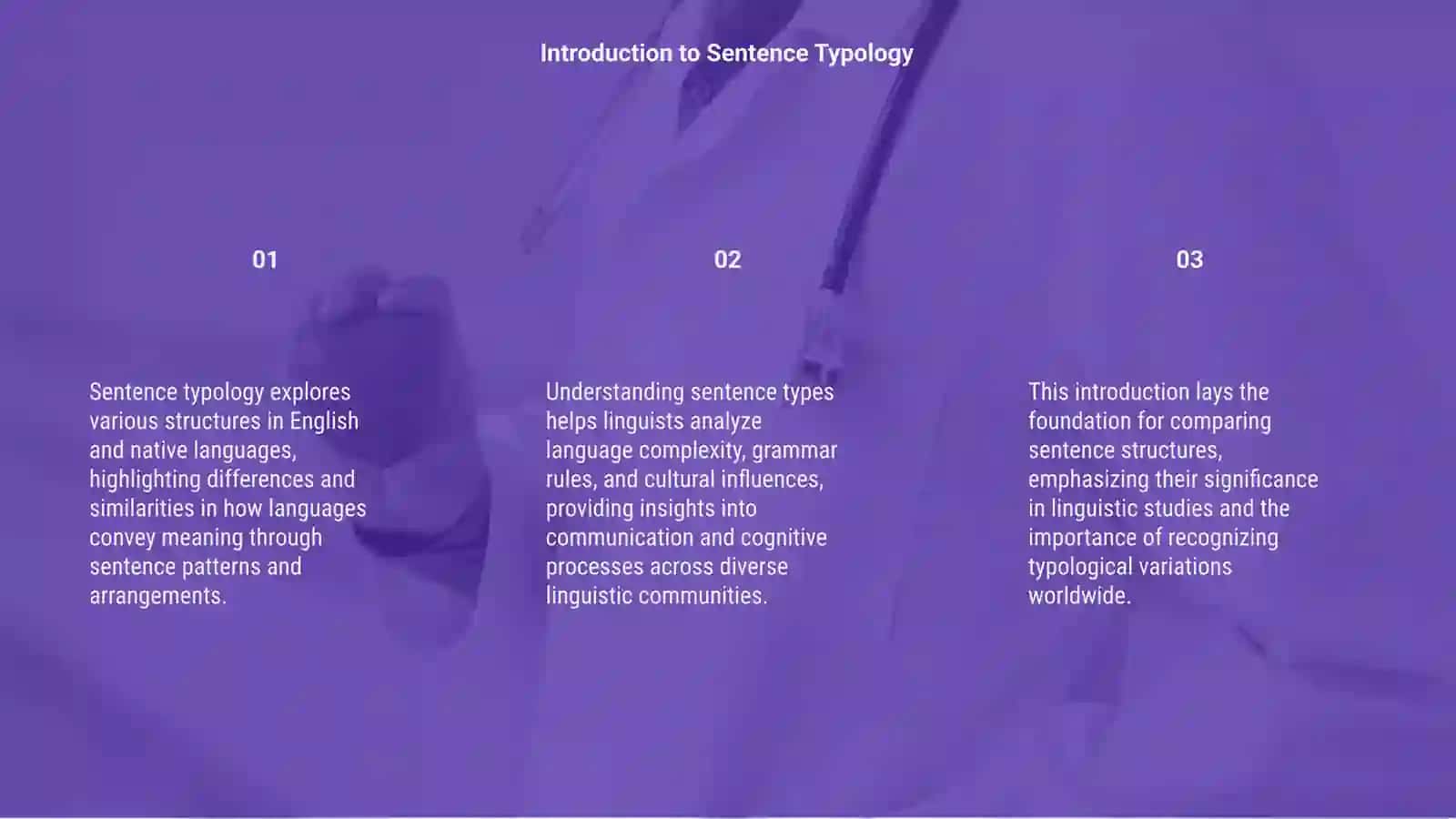 Typology of a sentence in English and Native languages 3