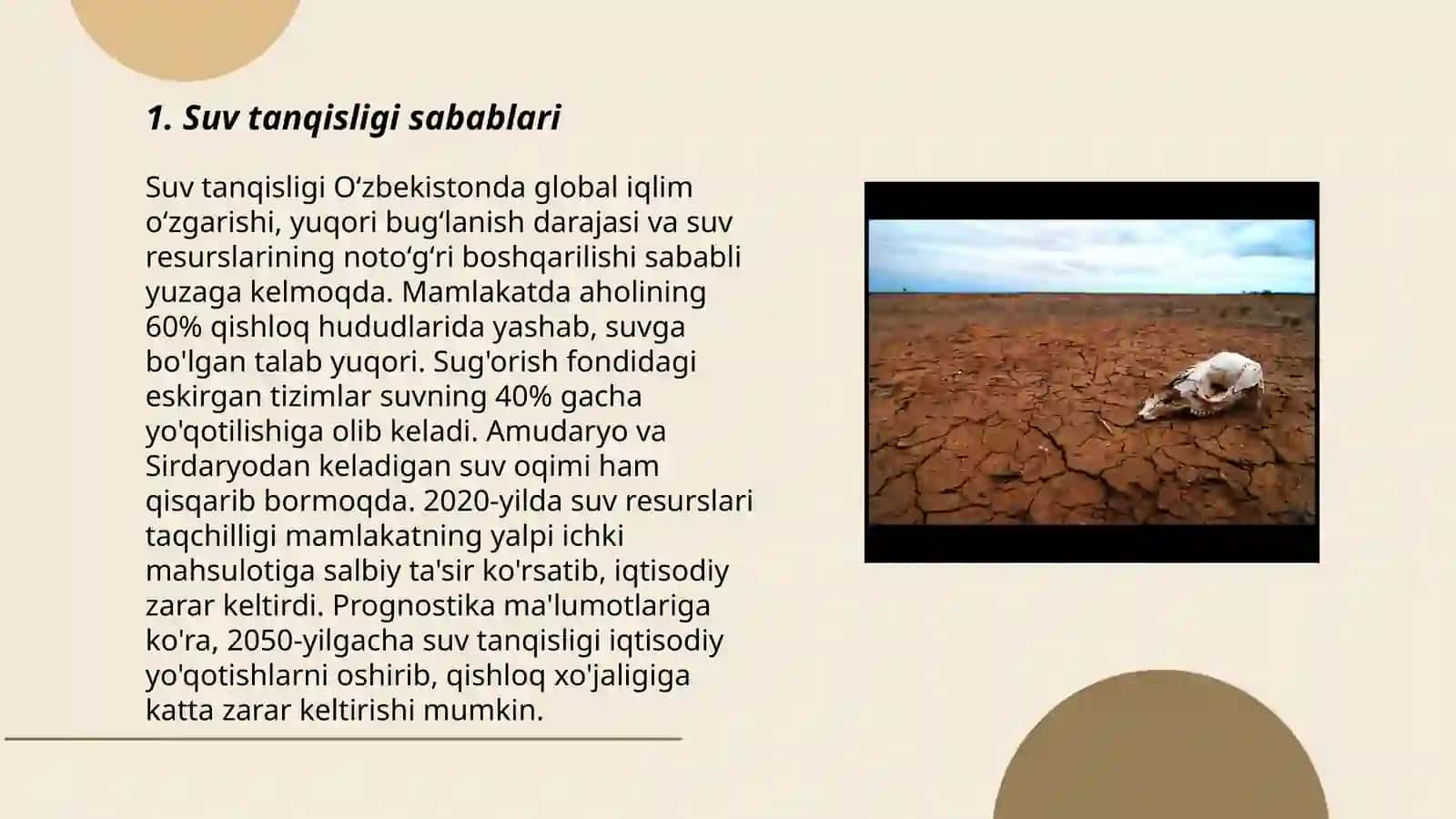 Suv tanqisligi muammosi 3