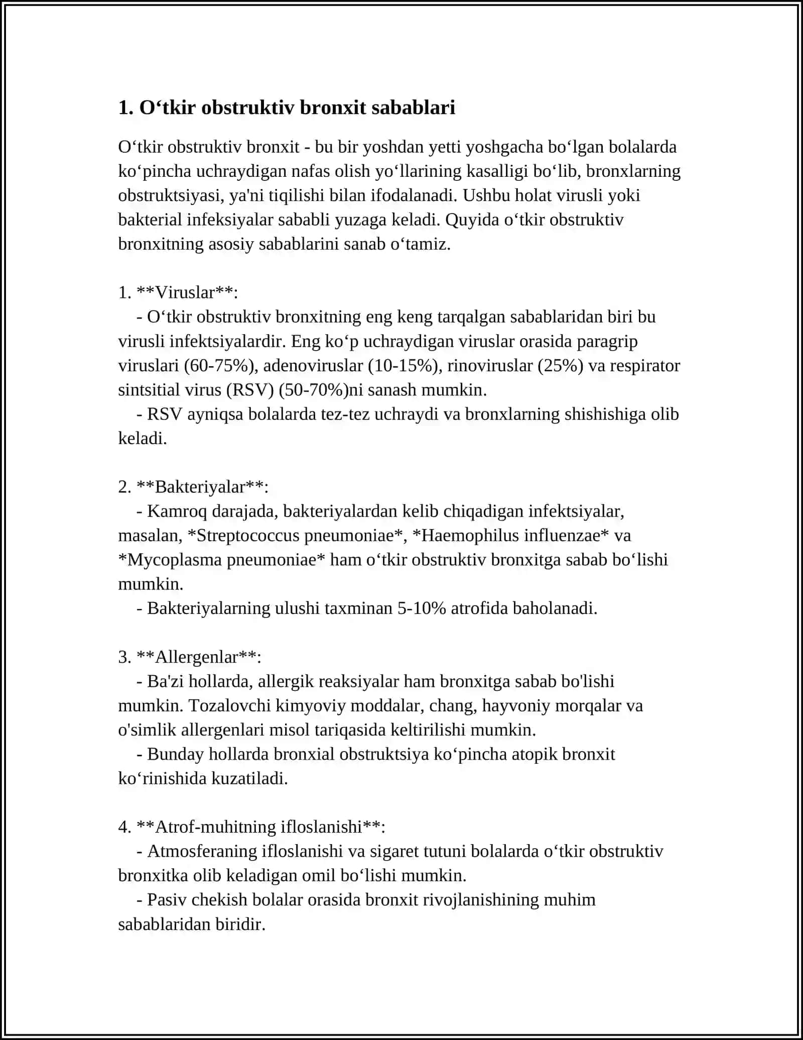 REFERAT: O‘TKIR ABSTRUKTIV BRONXIT 3