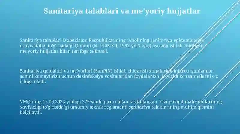 Yengil sanoat korxonalarida sanitariya tekshiruv oʻtkazish 3