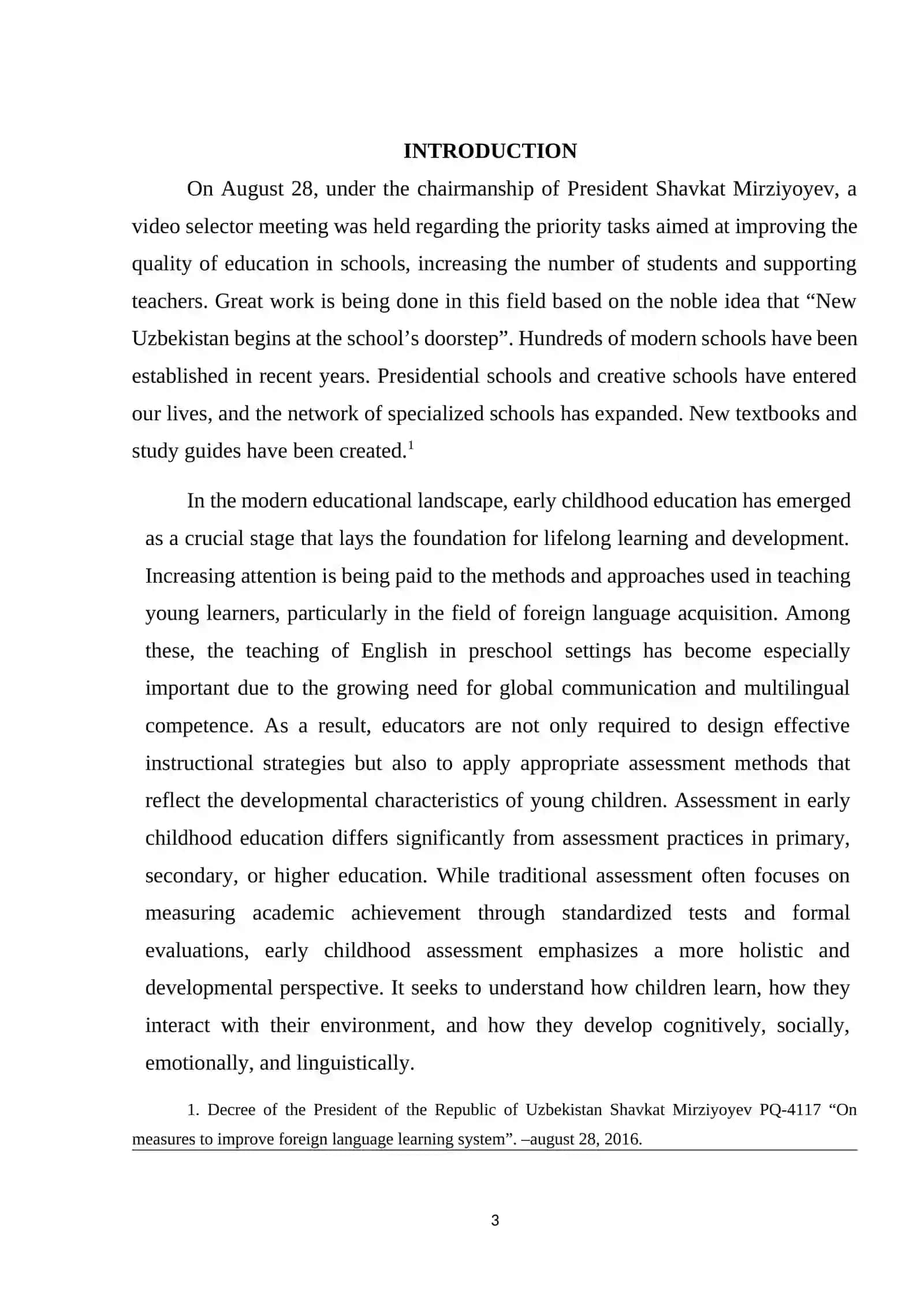 Observation as an Assessment Tool in Preschool English Classrooms 3