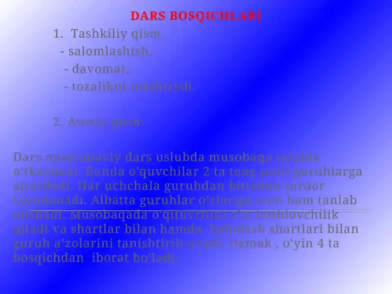 “ILDIZLAR” BOBINIYAKUNLASH DARSIDA MUSOBAQA 3