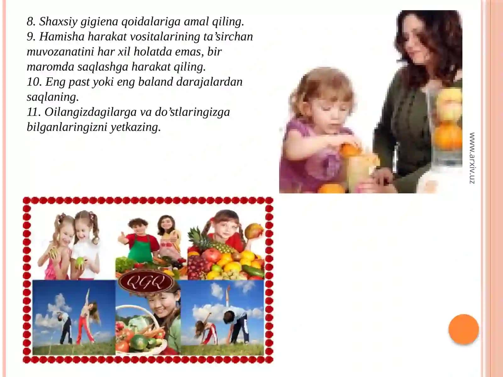 TO’G’RI  OVQATLANISH 3