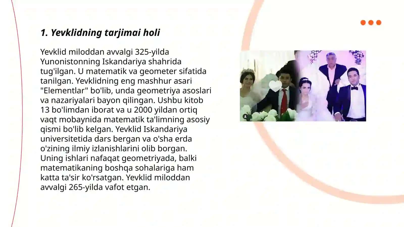 Yevklid va Eratosfen hayoti va ijodi haqida ma'lumot 3