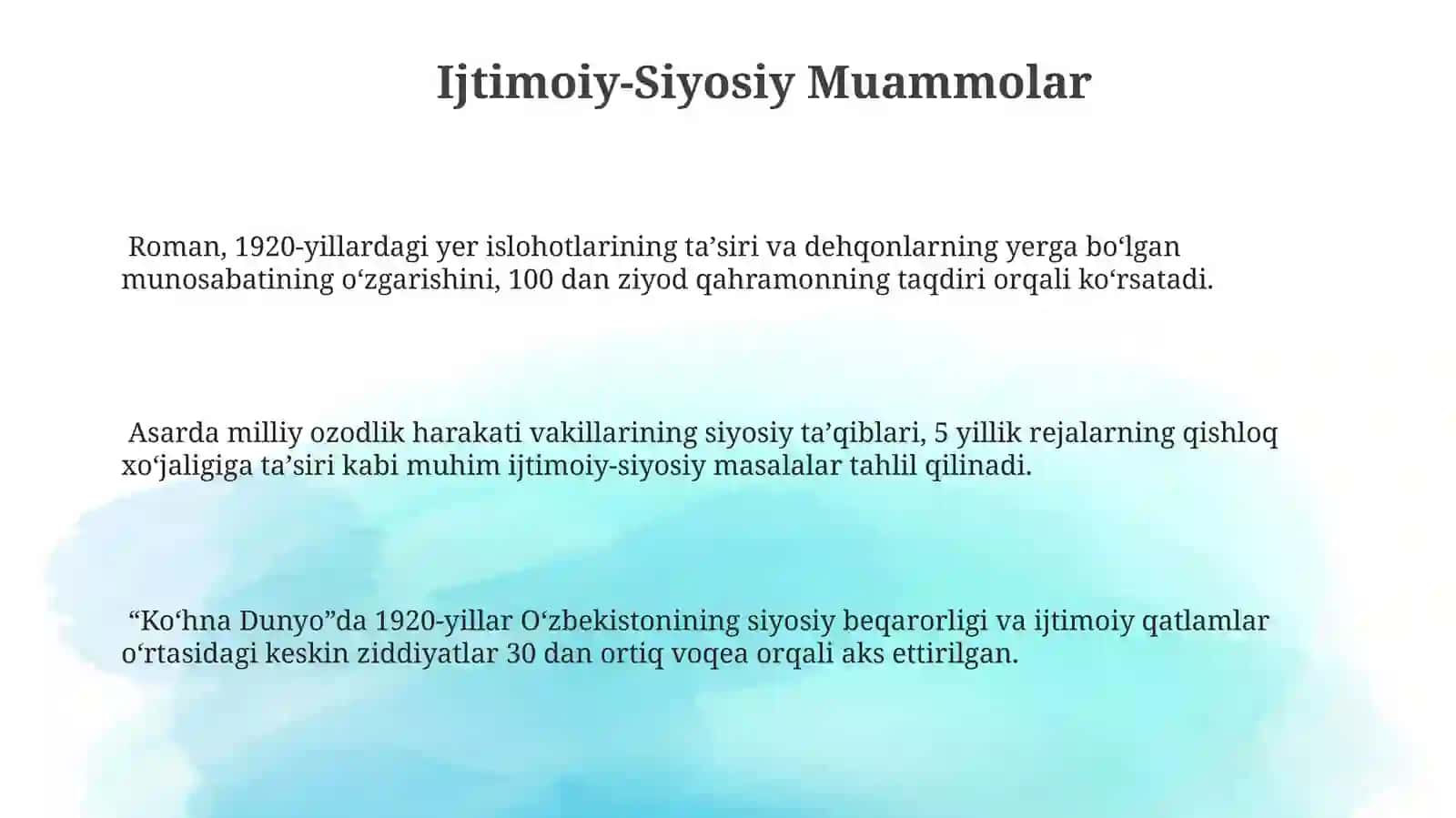 Odil Yoqubovning Koʻhna dunyo romani 3