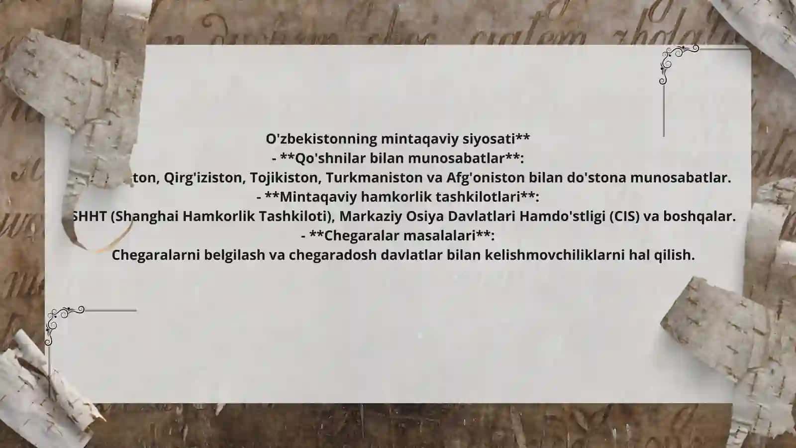 O'zbekistonning mintaqaviy siyosati 3