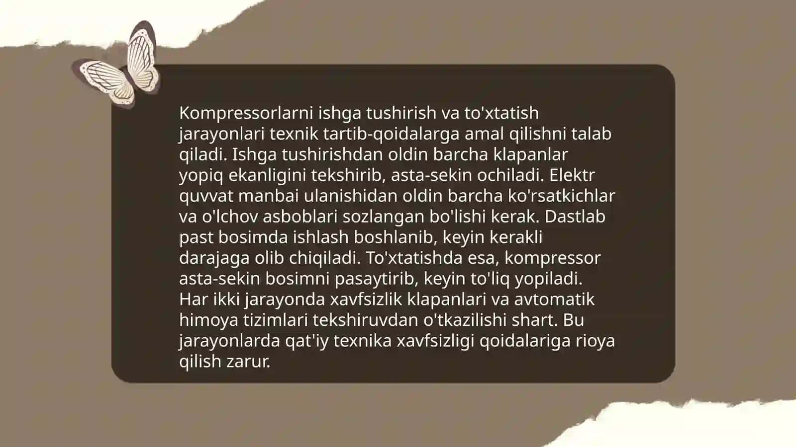 Ishlab chiqarishda kompressorlardan havfsiz foydalanish talablari 3