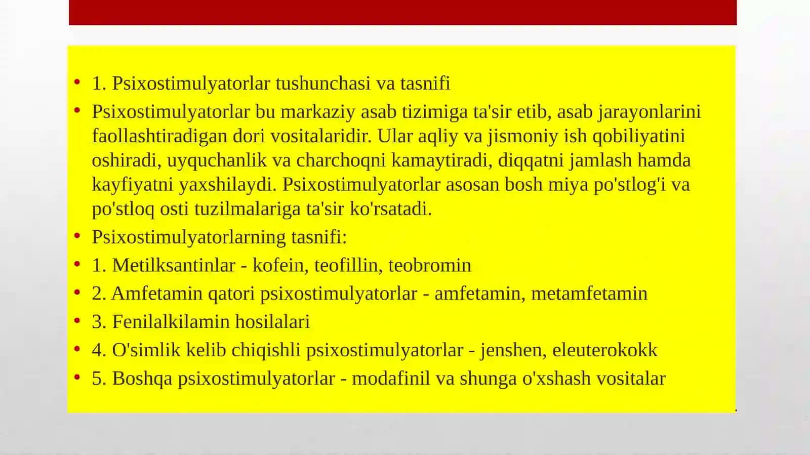 Psixostimulyatorlar va Nootrop vositalar 3