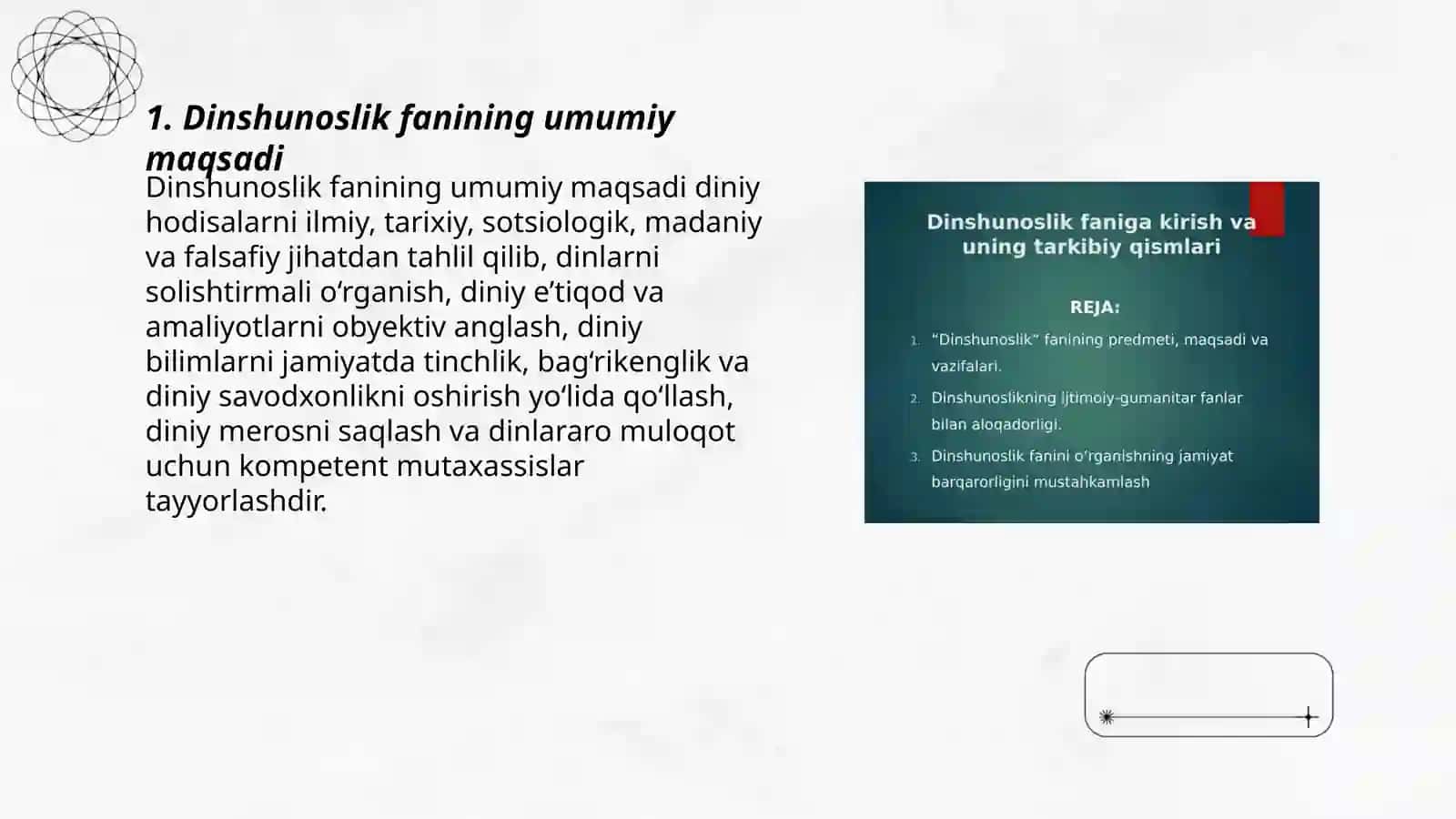 Dinshunoslik fanining maqsad va vazifalari 3